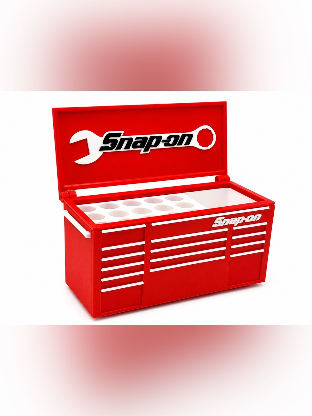 Snap-on Mini Toolbox Pen And Trinket Holder Desk Top Organizer